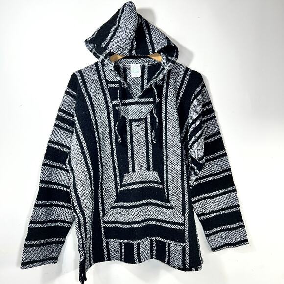 Original Pilotzi Mexican Pullover Hoodie Baja Drug Rug Hippie Poncho Womens XL - Picture 1 of 7